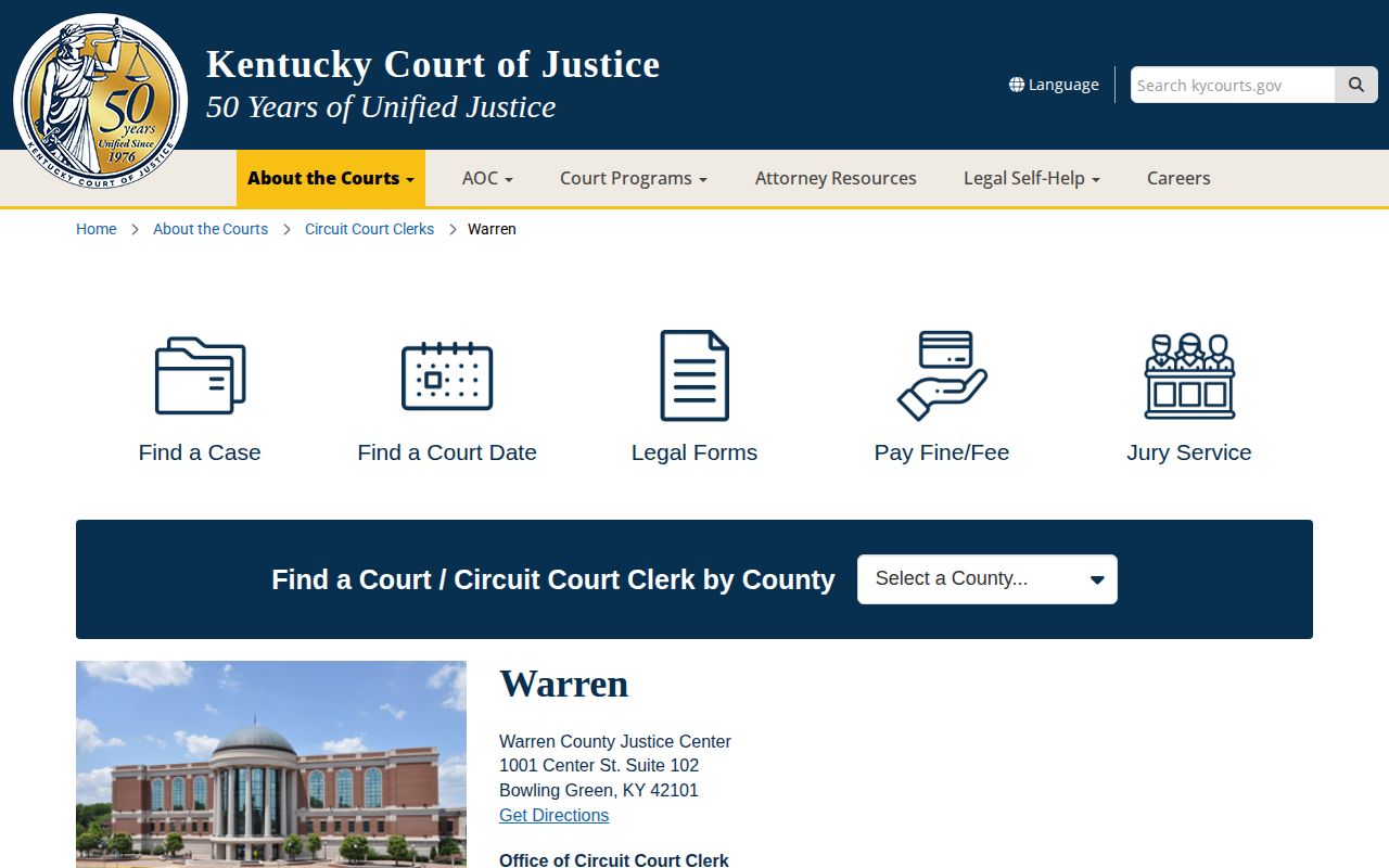 Warren County court clerk and criminal session details